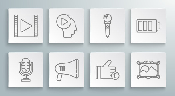 设置线麦克风头人与播放按钮图片下载