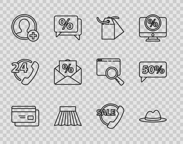 设置线信用卡男子帽子与丝带空白图片下载