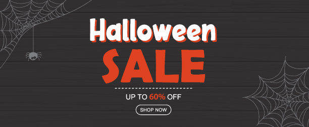万圣节促销横幅背景。为海报，传单，销售和所有设计的万圣节插图模板。图片下载