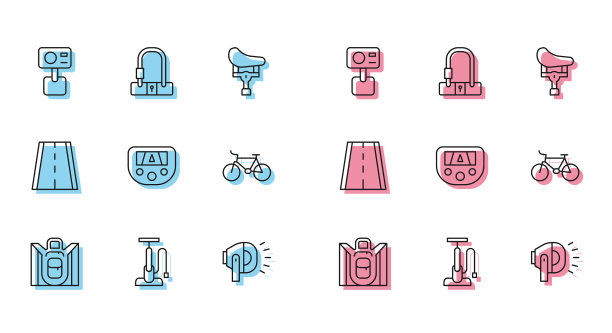 设定行徒步双肩包自行车气泵动作图片下载