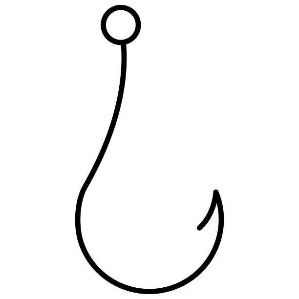 鱼钩线艺术图标设计模板矢量插图图片下载