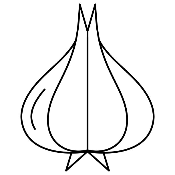 大蒜线艺术图标设计模板矢量插图图片下载