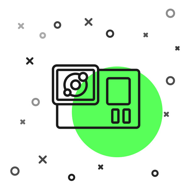 黑线动作极限相机图标孤立上图片下载