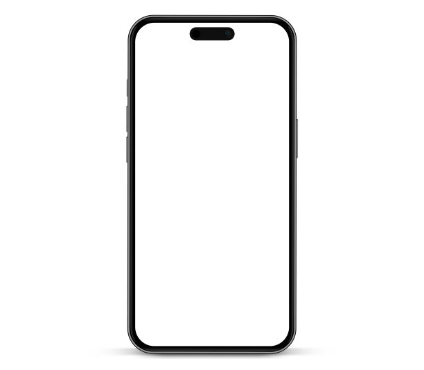 3D现实高质量的智能手机模型与白色空白屏幕隔离。智能手机模型收集。设备前视图。3D手机与阴影在白色背景。图片下载