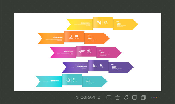业务时间线信息图步骤，用于数据业务可视化元素背景模板库存说明
摘要，建议，箭头符号，小册子，建筑，图标图片下载