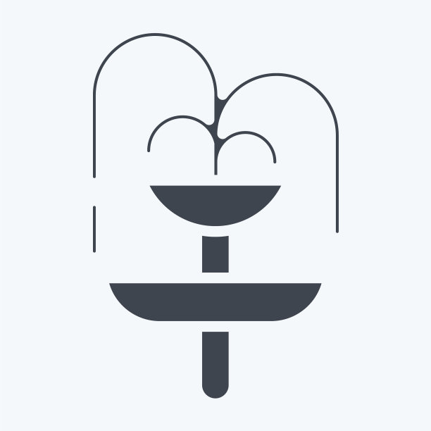 图标喷泉适合城市公园的符号字形图片下载