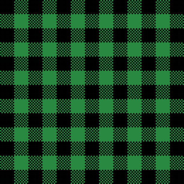 布法罗格子无缝图案。向量格圣诞绿色格纹背景。传统的织物印刷。法兰绒格纹，时尚，有设计感。圣帕特里克节版画图片下载