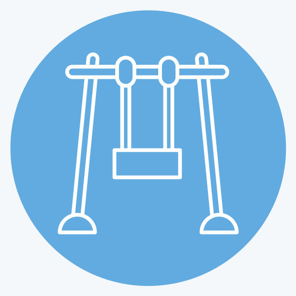 图标秋千适合城市公园的象征蓝色图片下载