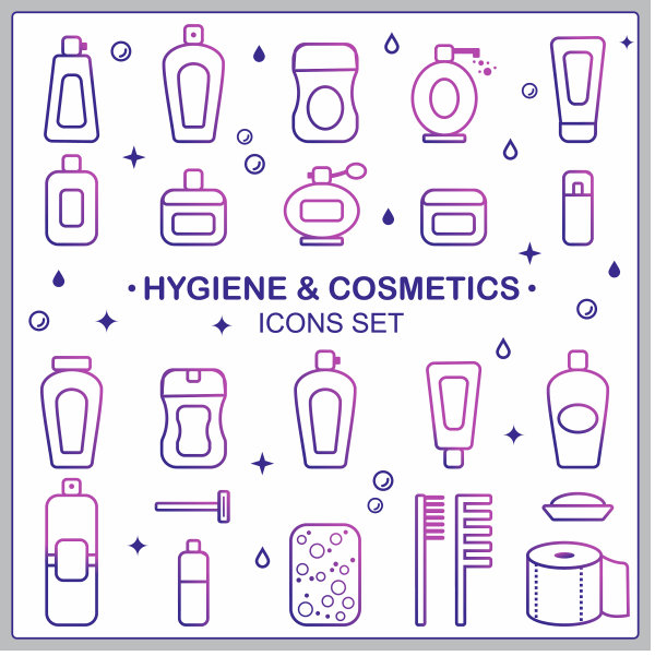 一套卫生图标。梯度图标包图片下载