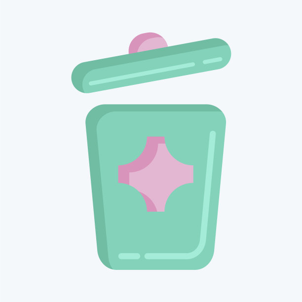 图标垃圾桶适用于城市公园标志平面图片下载