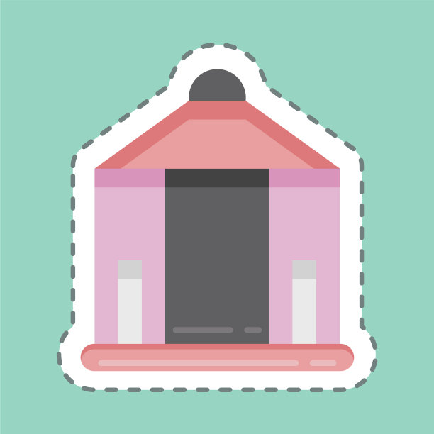 贴纸线切割凉亭，适合城市公园图片下载