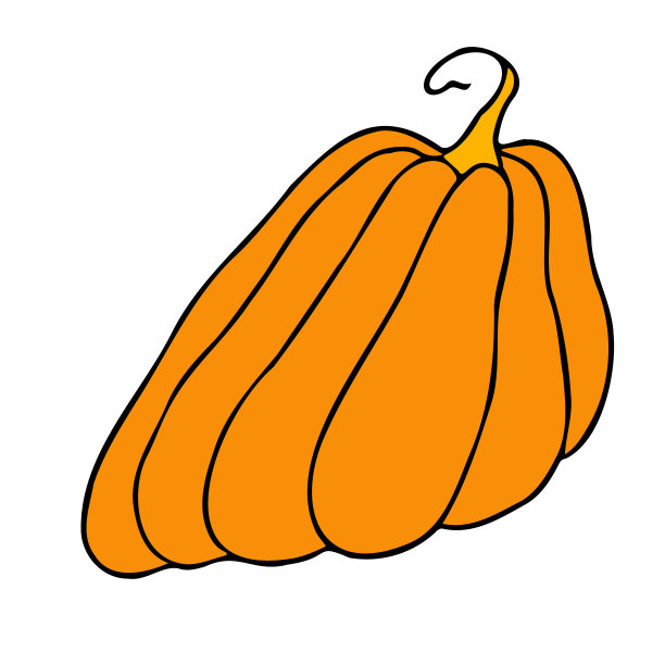 可爱的秋天矢量插图，手绘南瓜图片下载
