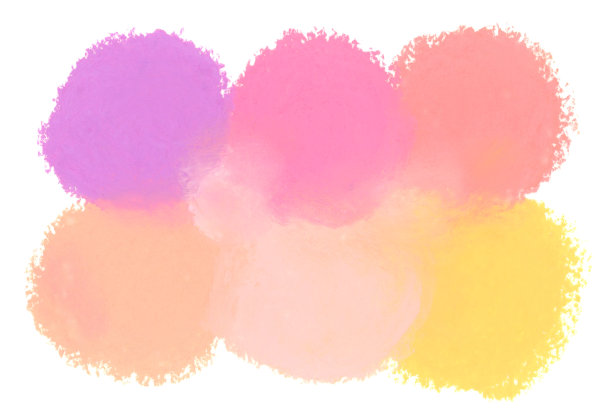 明亮多彩的圆点背景艺术与油画粉彩绘制图片下载