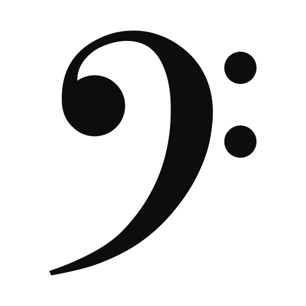 低音谱号矢量黑线图标孤立图片下载