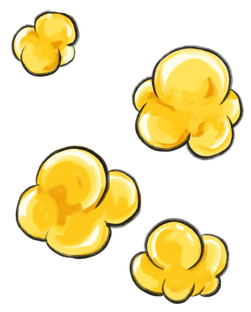 爆米花卡通插图手绘零食的电影之夜图片下载