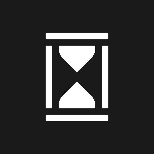沙漏深色模式轮廓UI图标图片下载