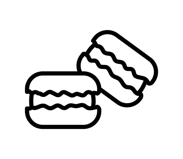 面包房平线图标。面包，纸杯蛋糕，蛋糕，甜甜圈，饼干和派。轮廓标志睫毛膏的移动概念和网页设计，商店图片下载