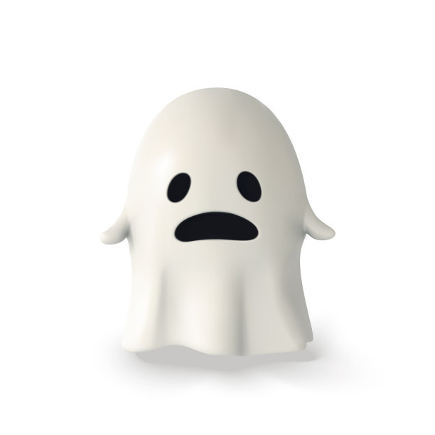 3D插画幽灵与恐怖和邪恶的情绪。万圣节快乐横幅或派对邀请。矢量图图片下载