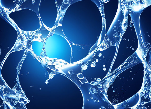 水花和气泡背景，3d插图图片下载