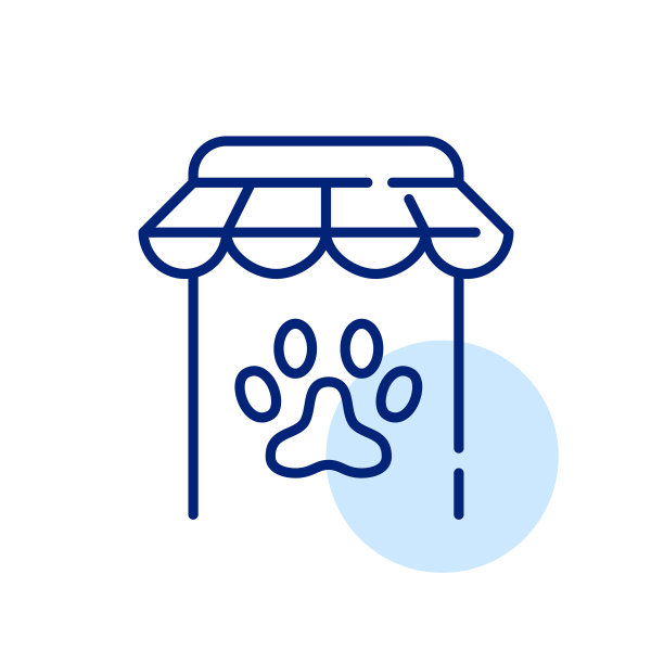 移动宠物商店购物应用程序。像素完美，可编辑的描线图标图片下载