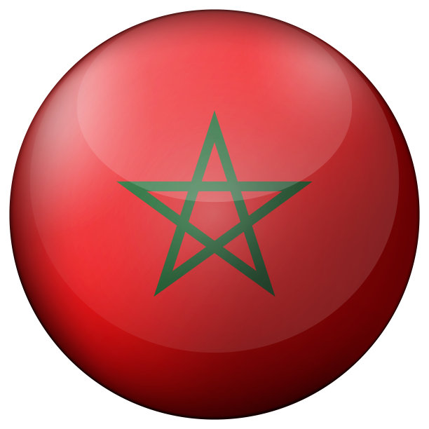 摩洛哥国旗玻璃灯球。圆形球体，模板图标。摩洛哥国家象征。光滑的现实球，3D抽象矢量插图突出显示在白色背景。大泡沫图片下载
