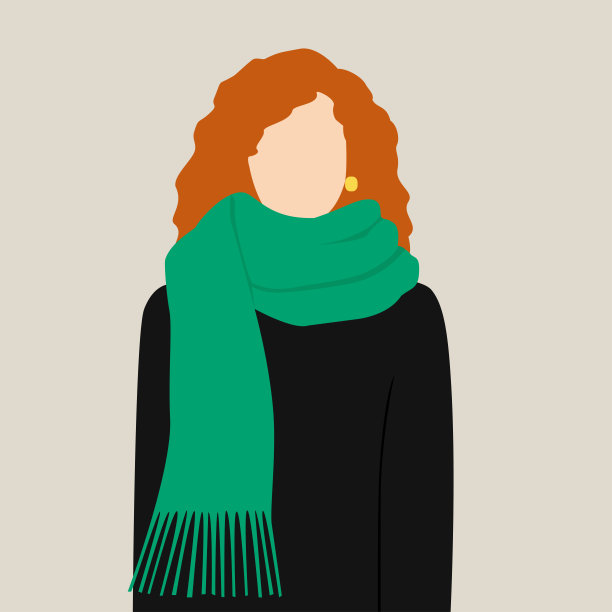 红发女孩的插图图片下载