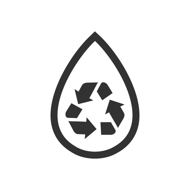 回收干净的水图标。生态水的象征。管道标志向量。图片下载