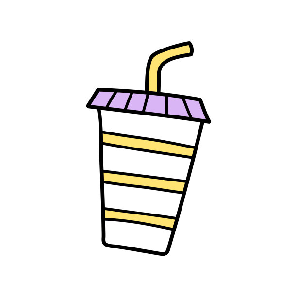 苏打饮料杯与吸管在孤立的白色背景。电影食物图标。矢量插图卡通平面风格图片下载