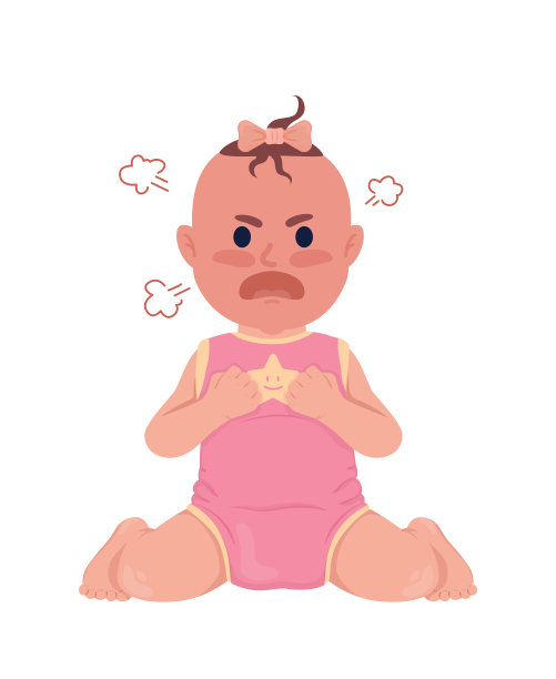 冒犯女婴尖叫半平色矢量字符图片下载