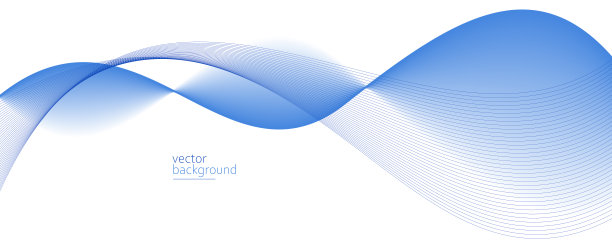 流动的蓝色曲线形状与柔和的梯度矢量抽象背景，放松和宁静的艺术，可以说明健康医疗或音乐的声音。图片下载