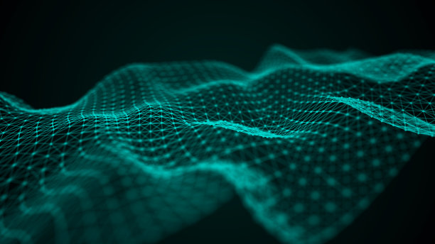 未来的波点。具有动态波的抽象背景。数据技术说明。图片下载