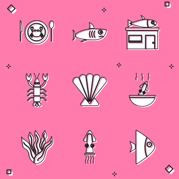 一盘鲨鱼海鲜店里摆着螃蟹图片下载