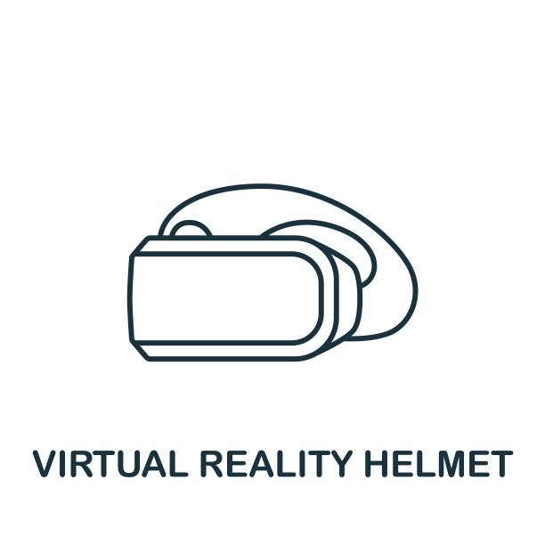 虚拟现实头盔图标单色简单图片下载
