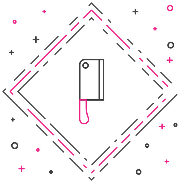 线肉菜刀图标孤立在白色图片下载