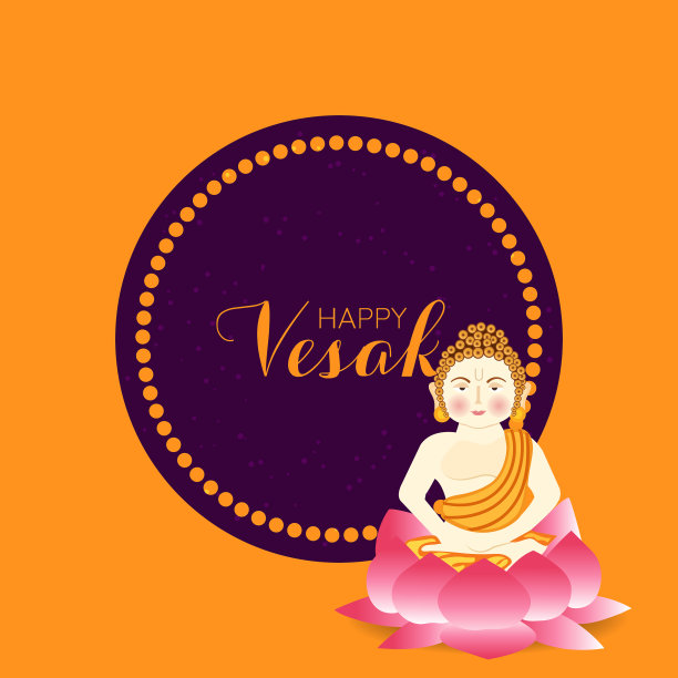 Happy vesak贺卡设计图片下载