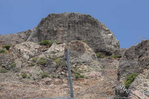 采用钢网或钢丝网及土钉技术进行滑坡防护。图片下载