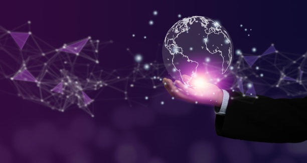 全球联网连接元宇创新通信技术数字网络。手持地球虚拟屏幕概念。图片下载