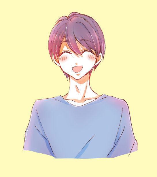 一个可爱微笑的男人的插图图片下载