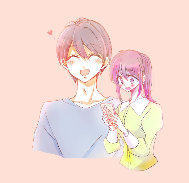 一个愉快地触摸智能手机的女人图片下载