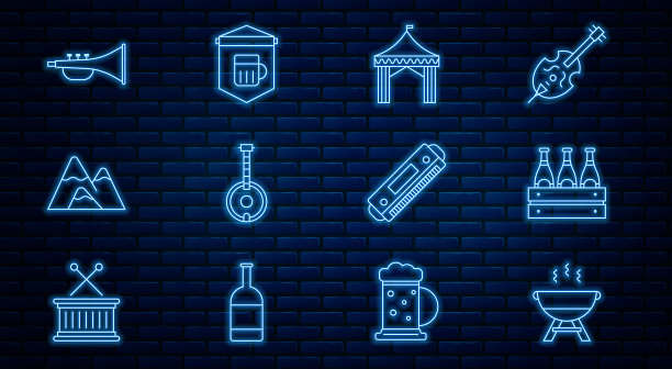 设线烧烤架啤酒瓶装图片下载