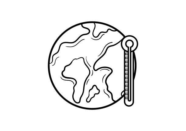 手绘土和温度计图片下载