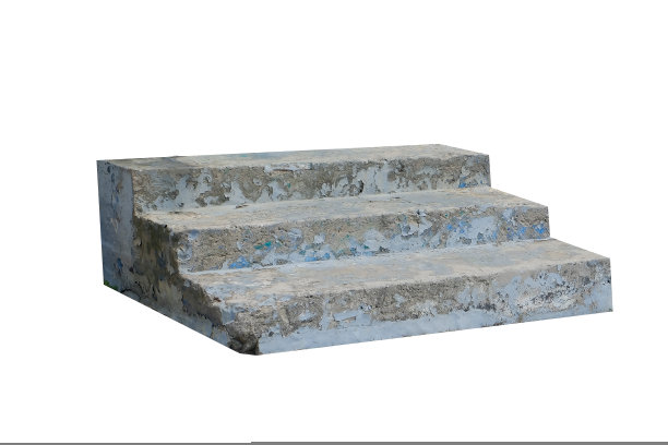 古老的石阶孤立在白色图片下载