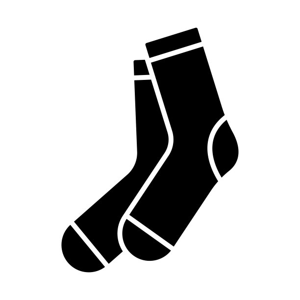 袜子图标。黑色的轮廓。正面的看法。矢量简单的平面图形插图。孤立的物体在白色背景上。隔离。图片下载