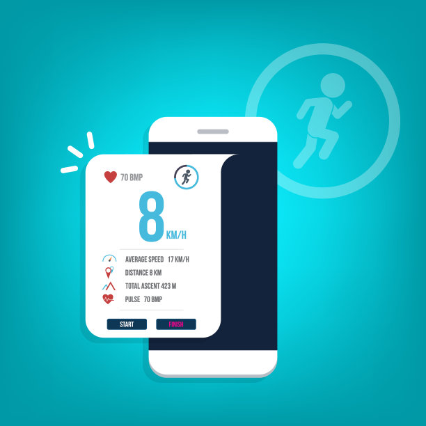 手机屏幕上的健身追踪应用程序图片下载
