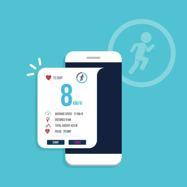 手机屏幕上的健身追踪应用程序图片下载