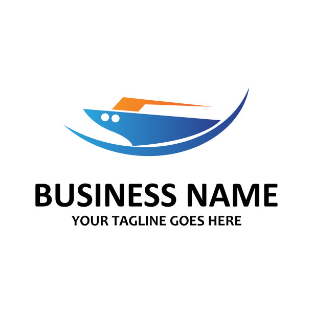 矢量图标标志海上运输快艇，复古复古插图图片下载