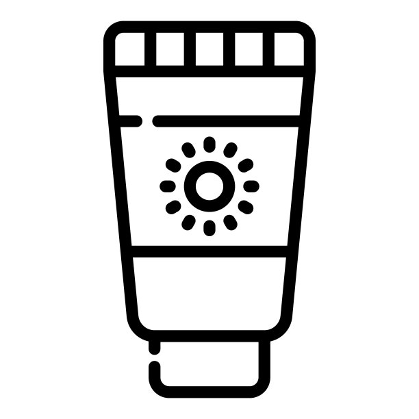 用于网页和移动设备的防晒霜图标细线样式图片下载