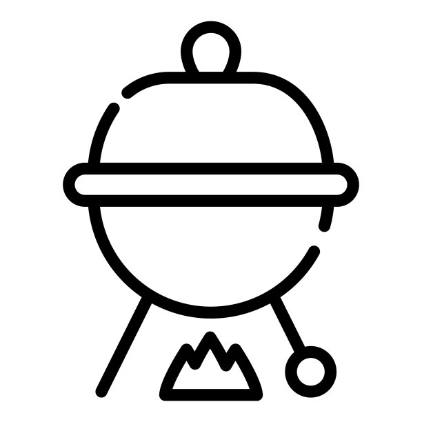 烧烤图标细线风格的网页和手机图片下载