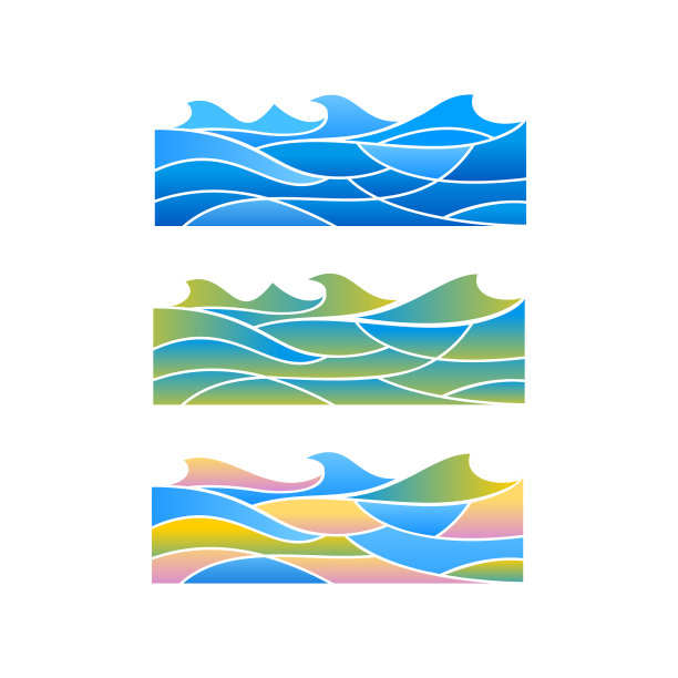 现代浪潮标志模板图片下载