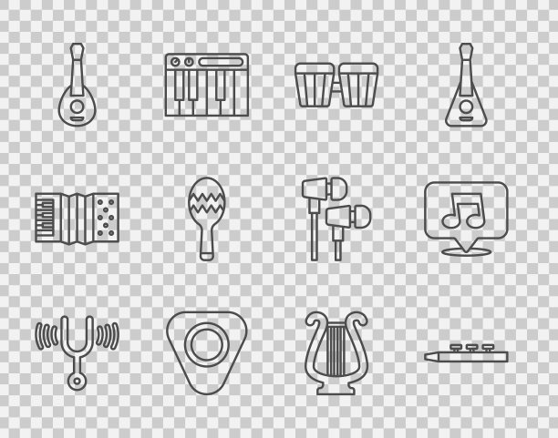 设置线音乐音叉鼓和鼓棒图片下载